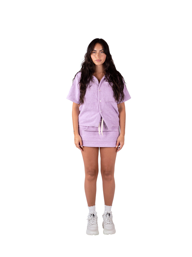 Mini-jupe violette en serviette